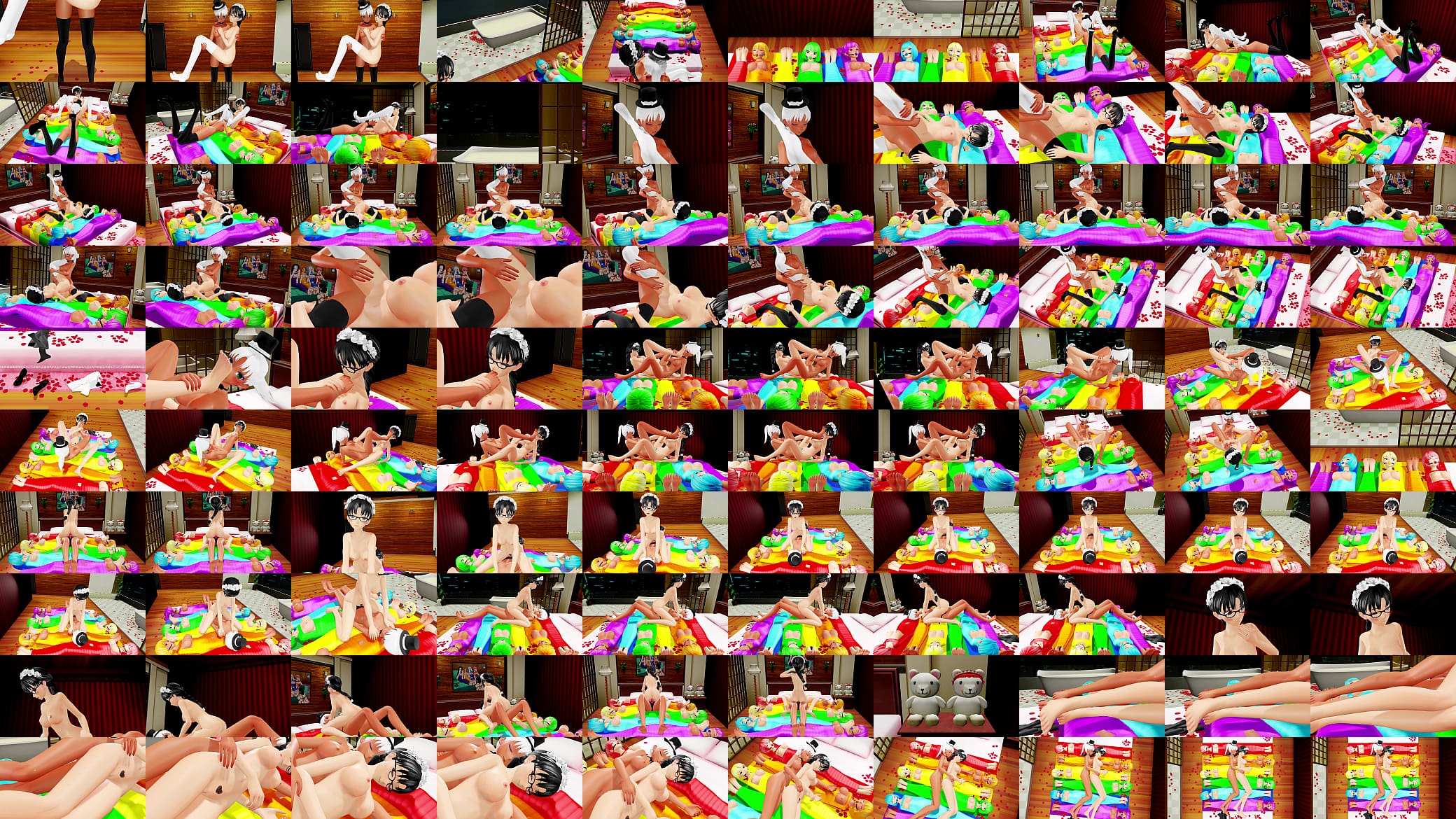 Wrapped In Lesbian Pride (Yuri Bondage Sex) - 3D MMD 预览图