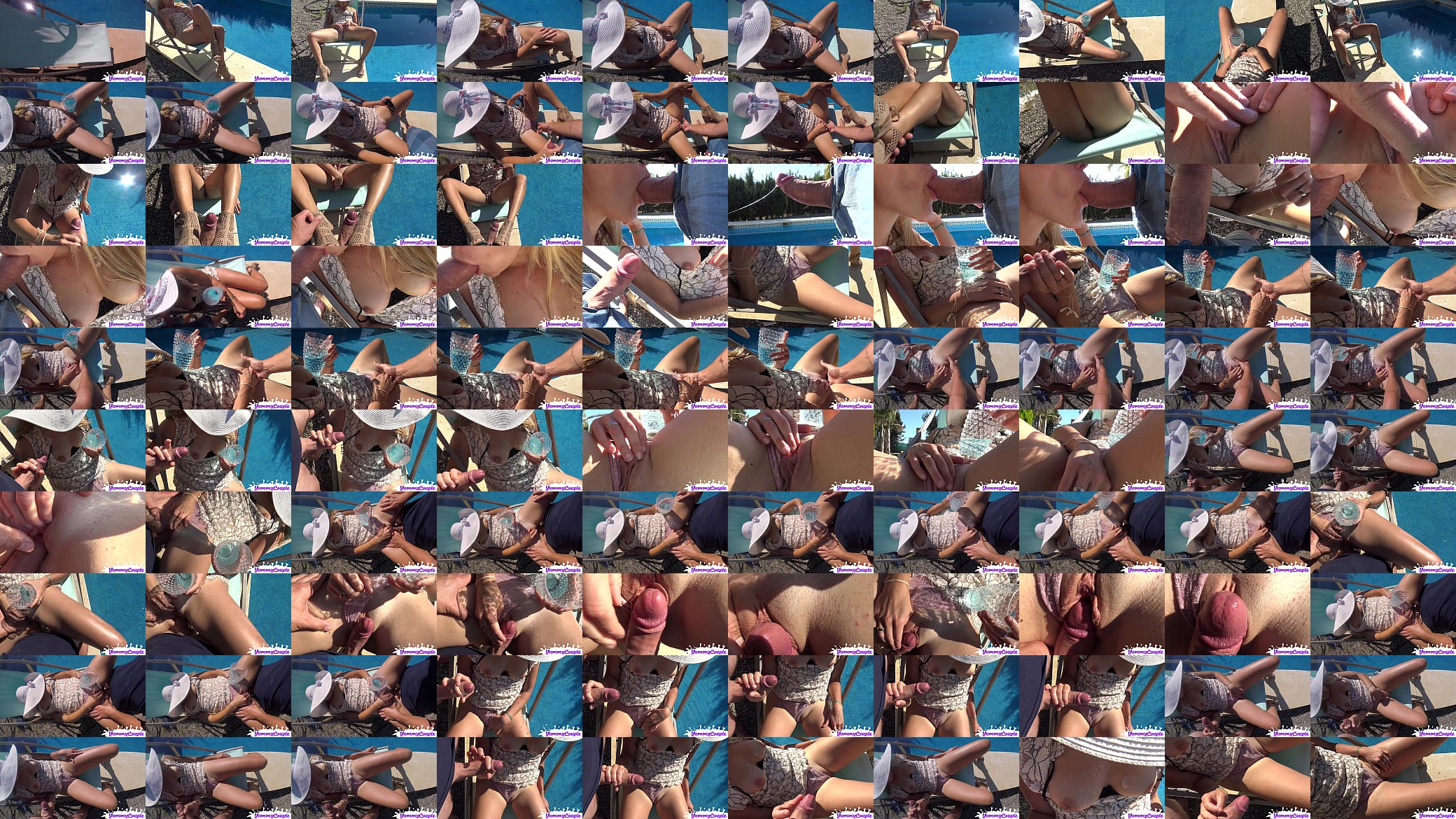 party cutie fucked at the pool and gets an insane cumshot all over her - YummyCouple MILF cum handjob 预览图