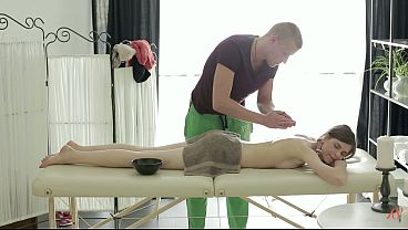 Vixen gets Anally Spooned on the Massage Table