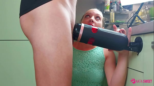 Download Video - Girl try to simulate a threesome and test an amazing sex toy - male masturbator&excl; Active by Nata Sweet