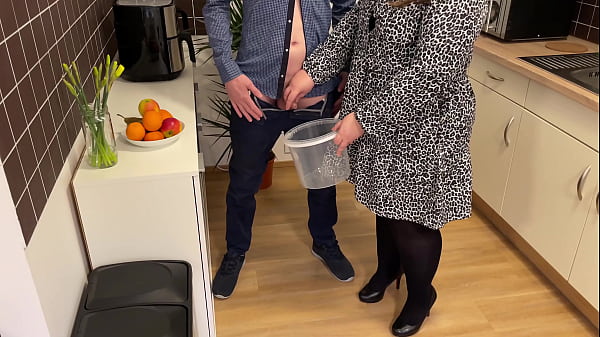 Sexy mother-in-law sucked my dick and bent over and started masturbating
