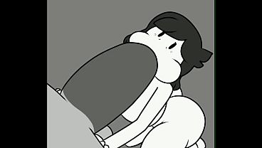 Thick cartoon girl get fucked and sucking huge cock