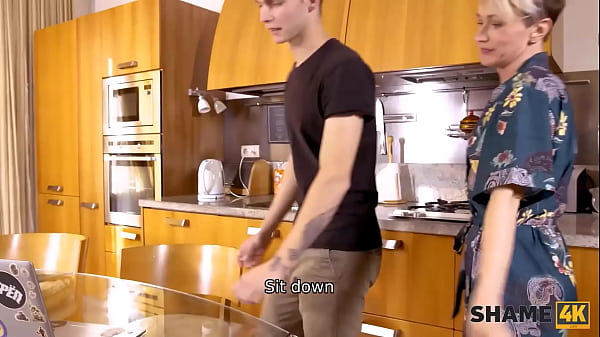 SHAME4K. MILF with short hair fucked after guy finds her obscene pictures