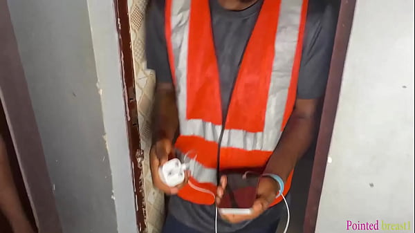 black ebony offers her engineers her wet pussy as payment for their service