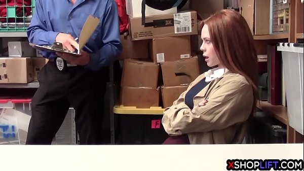 Redhead teen thief didnt want to cooperate and got fucked