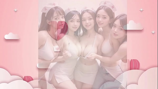 【AI Gravure】Beautiful Big Tits Nurse Harem Masturbation ASMR