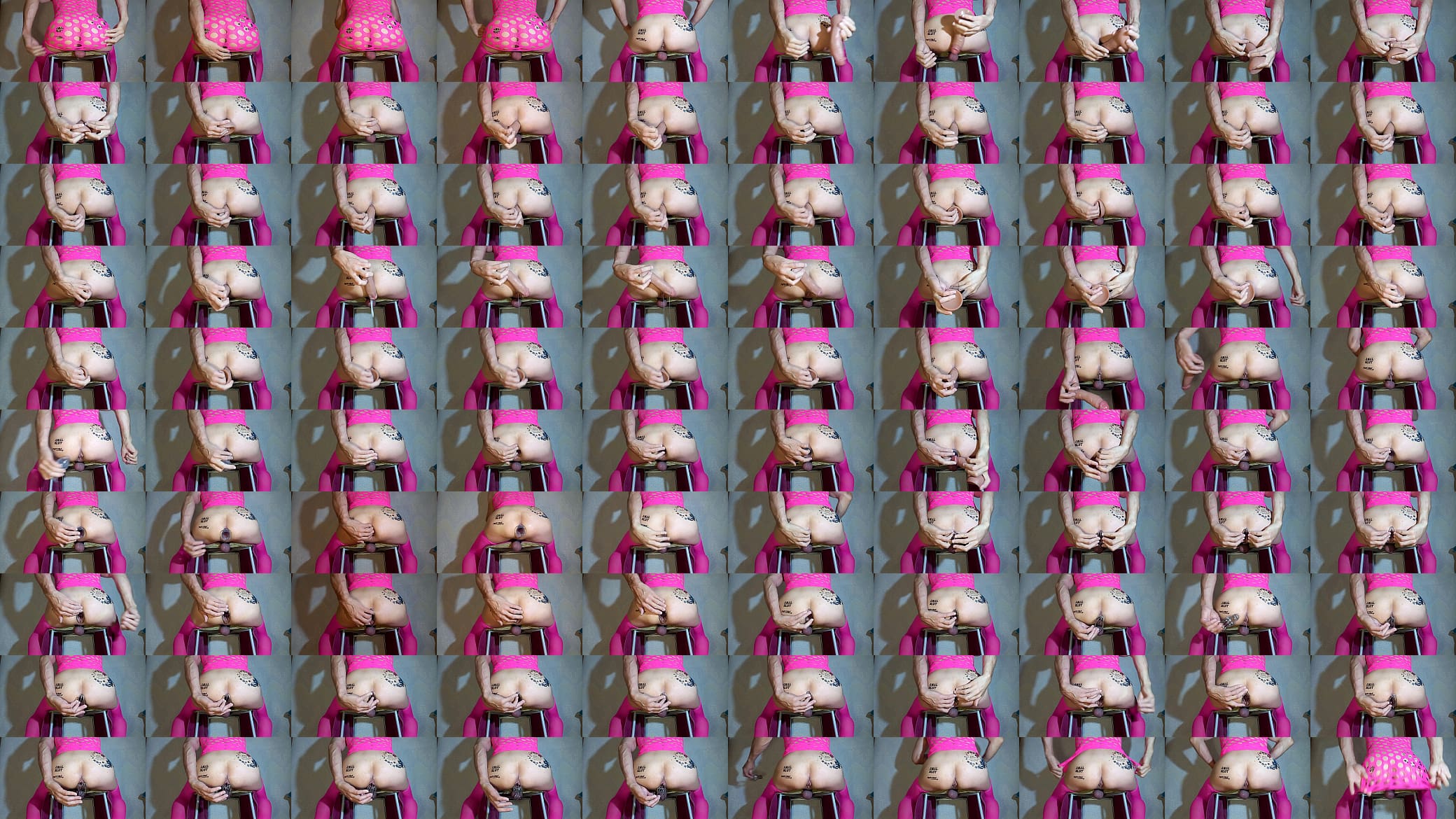 Slut in pink dress fucked her ass with thick dildo 预览图
