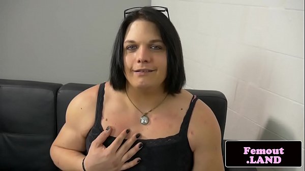 Download Video - Chubby trap riding huge dildo while wanking