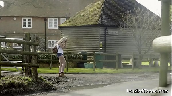 Splashed stranded teen fucks big cock