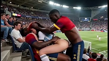 WOW Sexy! (( " SPAIN fuck ARGENTINA " )) Final World Cup... in Public! Who wins? Answer in the comments! "Interracial"(IA)