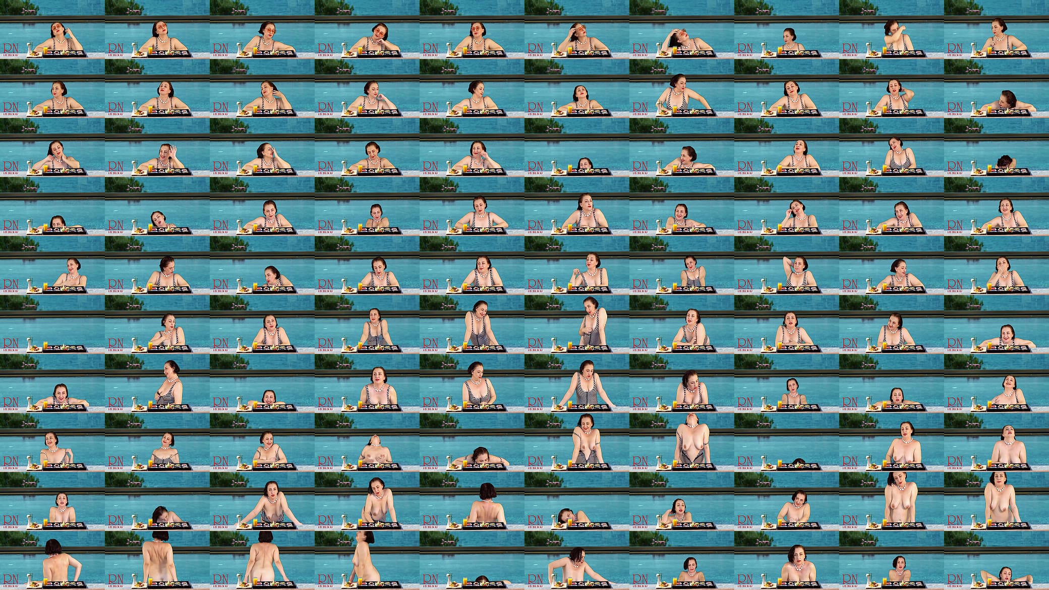 Regina Noir. Tits teasing at swimming pool. Nudist hotel. Nudism outdoors. full 预览图