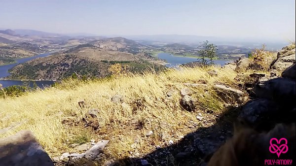 Mountain walk with double blowjob