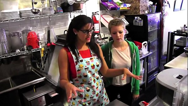 What Girls Do - Young blonde Alani Pi has job interview as barista at Penny Barber's quick-service coffee shop