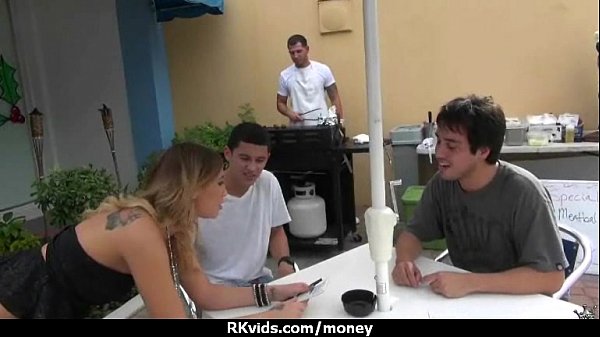 Sexy natural chick trades cash for some rough s...