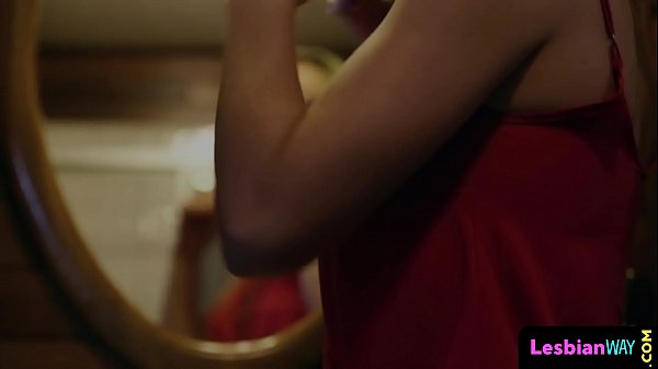 Fingered lez gets hot for lingerie babe