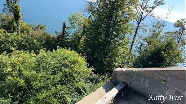 Found an abandoned house by the sea and had sex on the roof