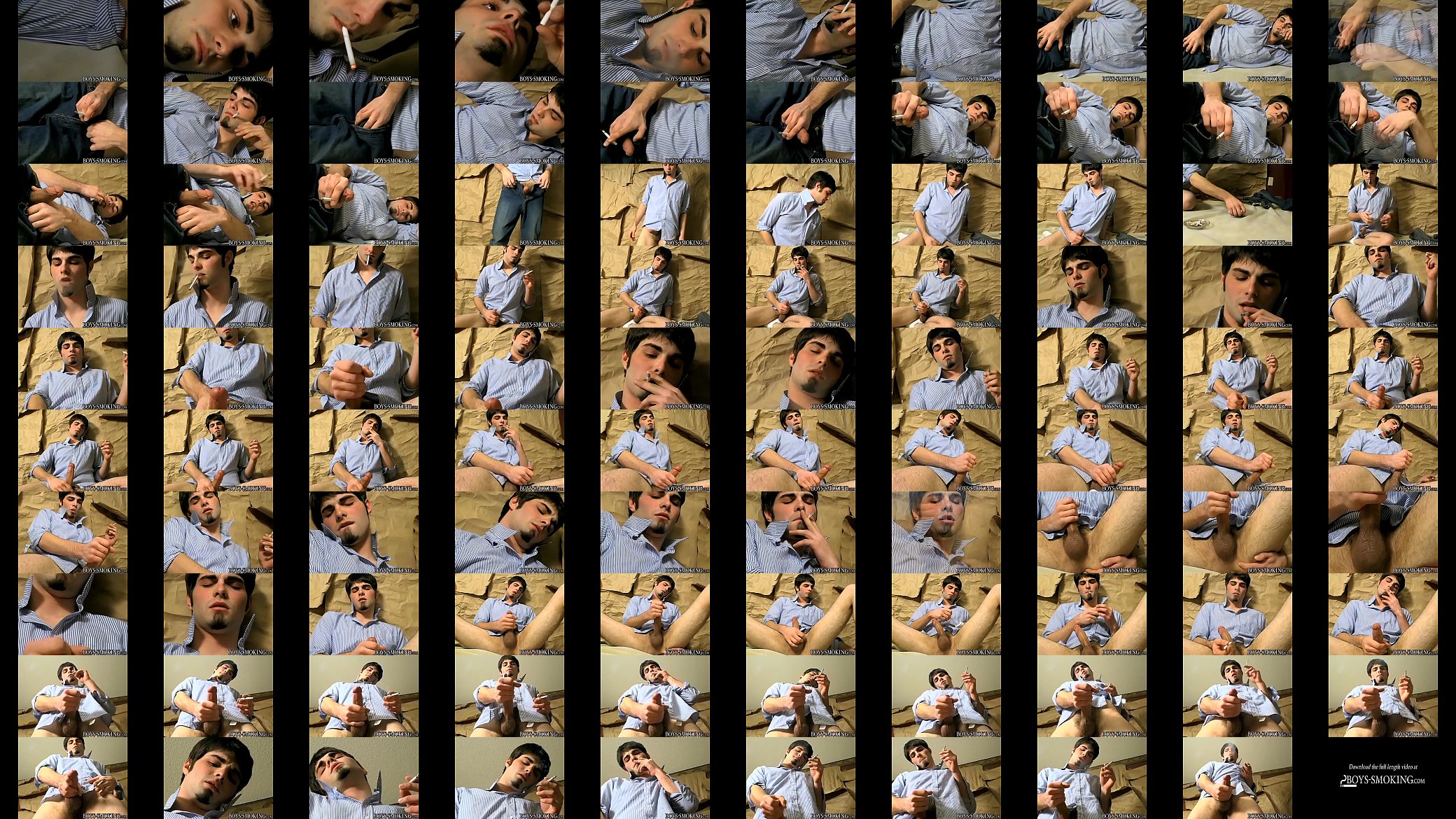 Young chain smoker wanking and stroking his big cut boner 预览图