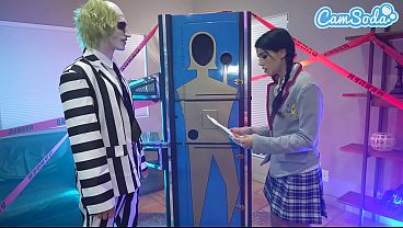 Beetlejuice Has an Epic Cosplay Threesome With Wednesday Addams and Big Tits Stepmom