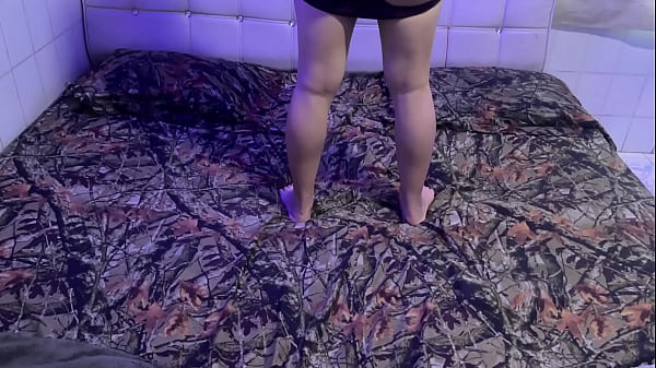 Homemade workout of college fit ass girl