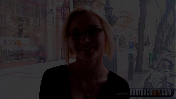 Public Porn Casting: Zazie taking spurts of cum down her throat
