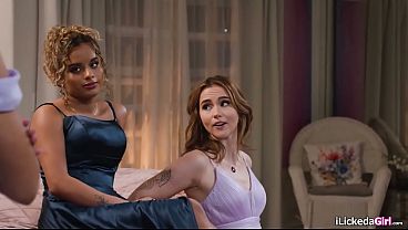Lesbian teens having foursome after prom