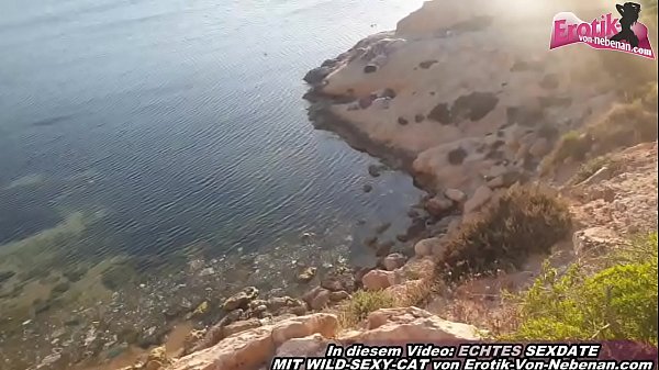 German milf tourist makes outdoor amateur sex with facial cum