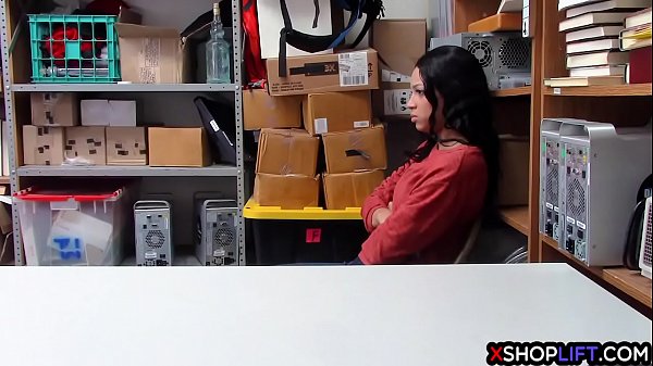 Smart ass ebony teen thief paid for stealing with a pussy