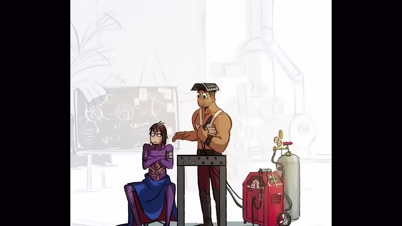 Viktor also ends up naked