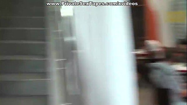 Amateur monster dick feeding cute bimbo in public toilet