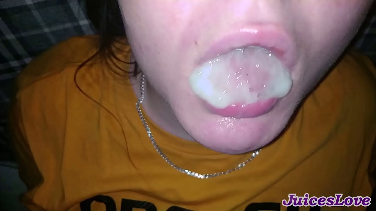Swallowed mouthful of cum &ndash_ close-up blowjob