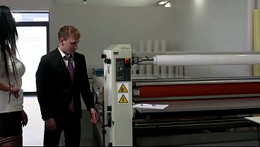 Submissive brunette mouth fucked rough