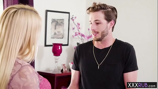 Blonde MILF with big tits massage and rides a guys cock