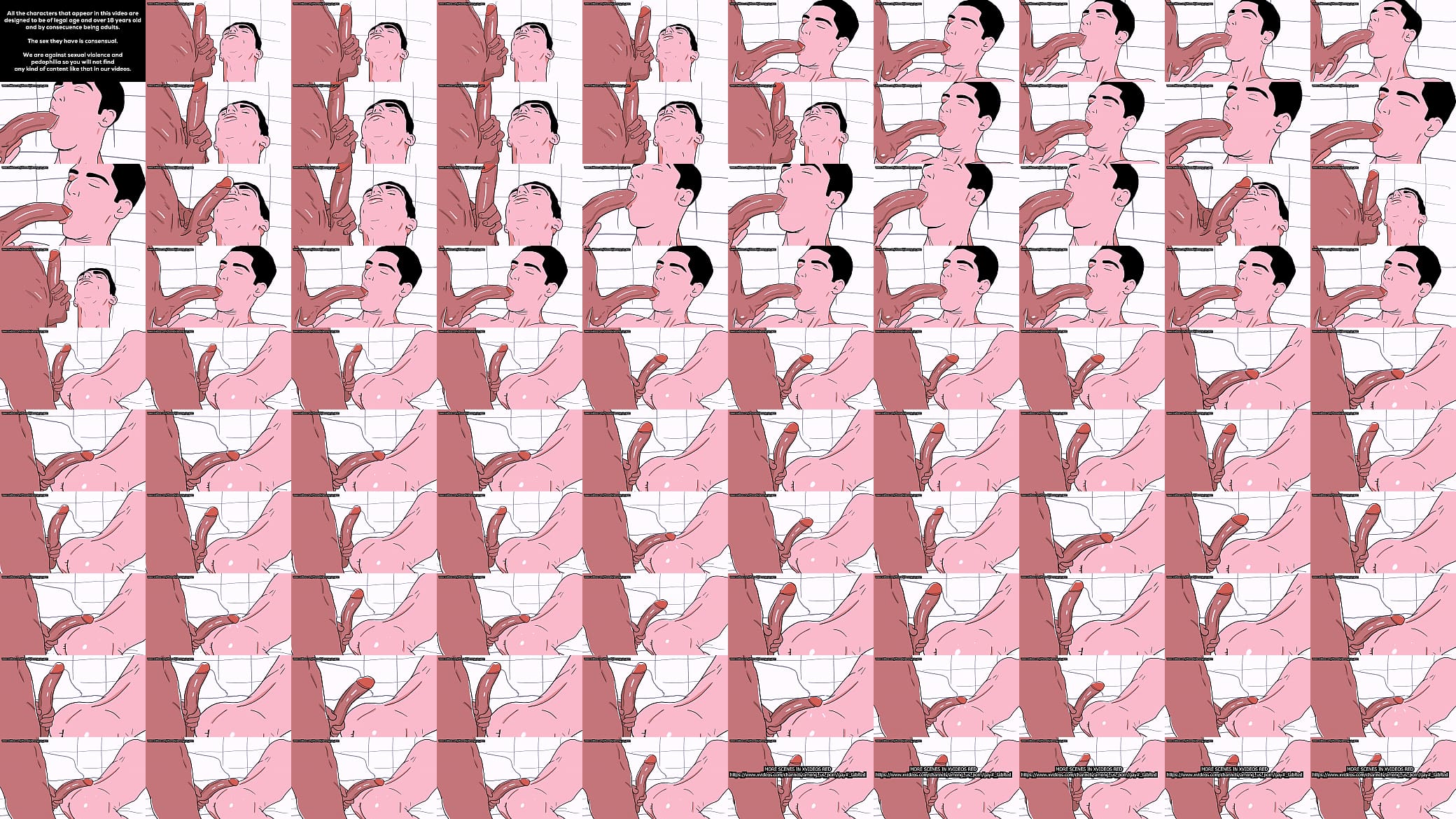 Bottom gets hit in the face by a huge cock - Animated gay porn 预览图