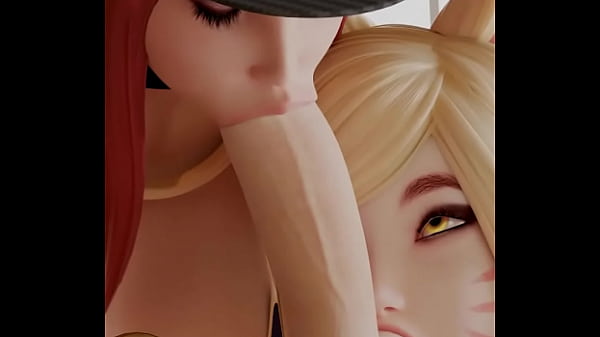 Akali and ahri blowjob league of legends