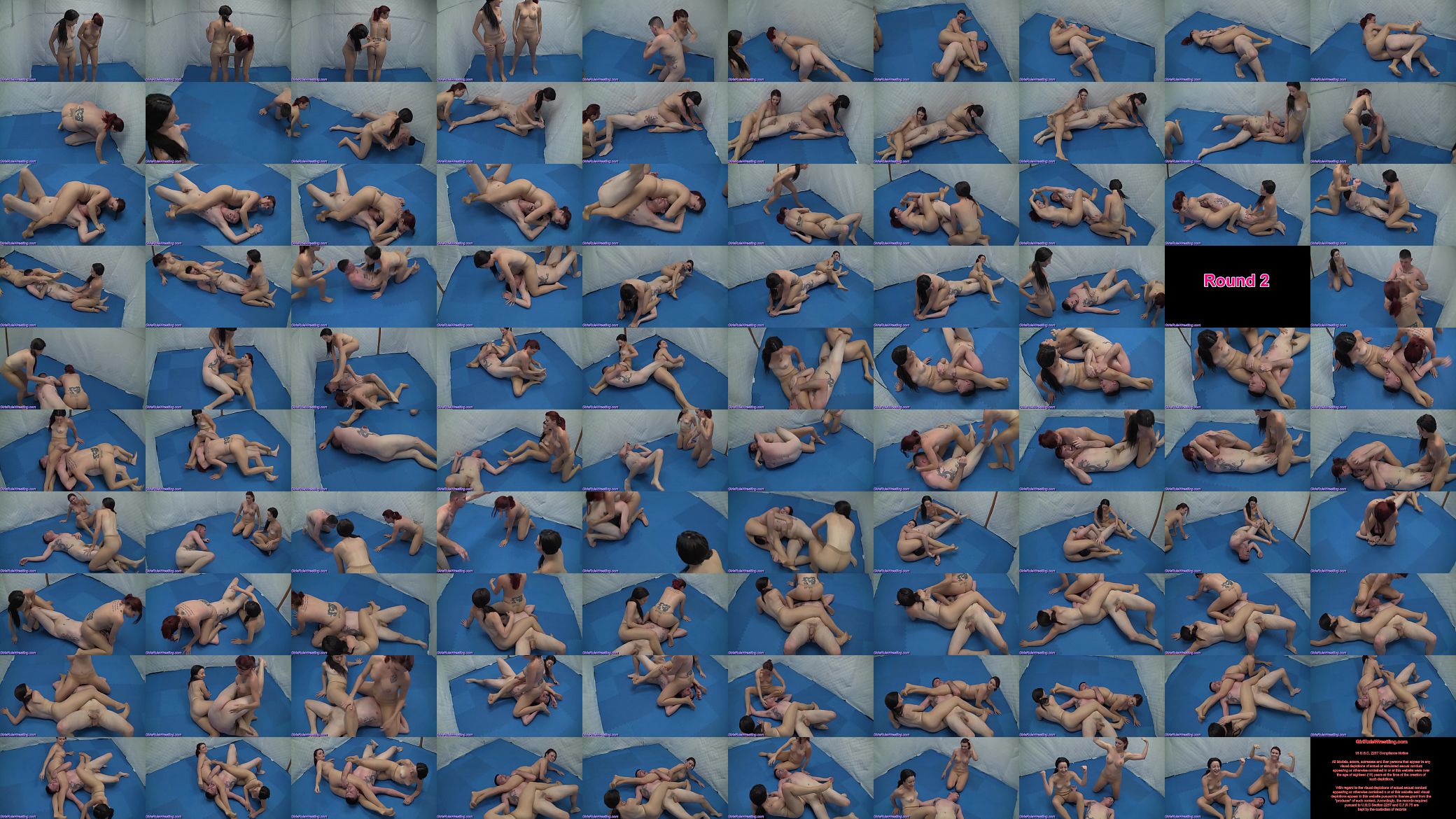 Mixed Pantyhose Wrestling- Two Girls vs One Guy 预览图