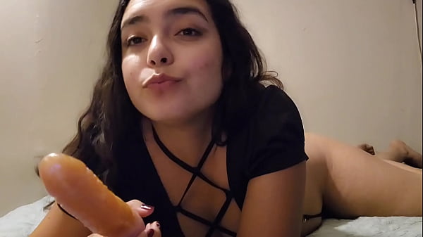 Cute Latina masturbating with dildo - delicious