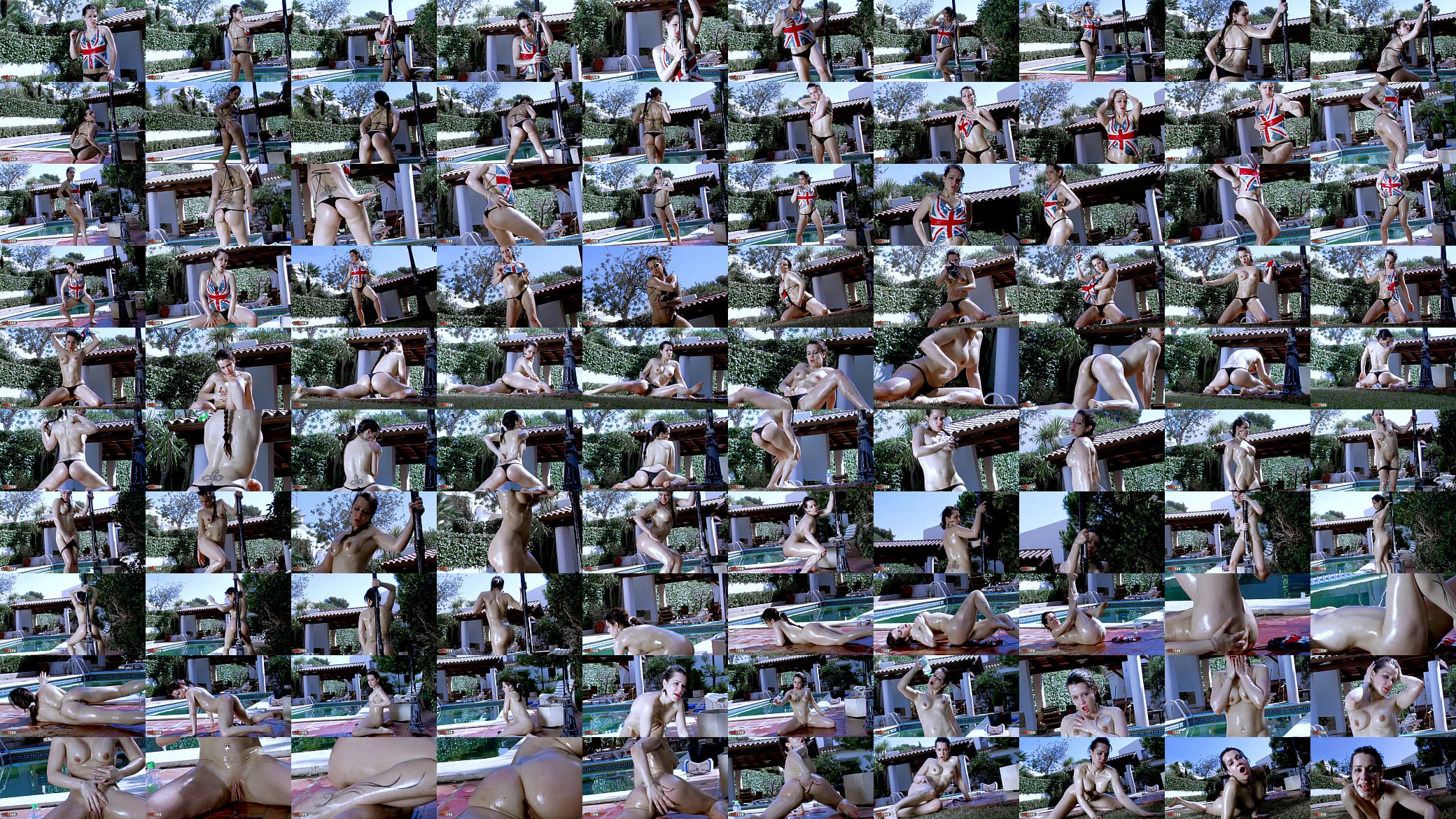Pornstar arab brunette with big boobs Shannya Tweeks getting naked at the pool 预览图