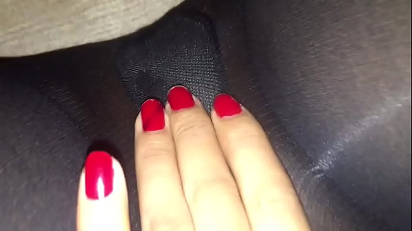 Wet tight pussy Asian girlfriend in see through tights