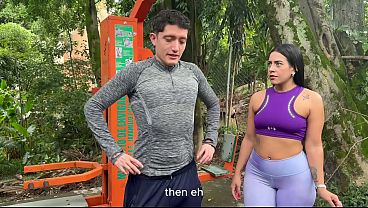 Nerd Boy meets a Colombian MILF in a public park and then fucks her at her house while her stepson watches