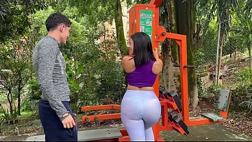 Nerd Boy meets a Colombian MILF in a public park and then fucks her at her house while her stepson watches
