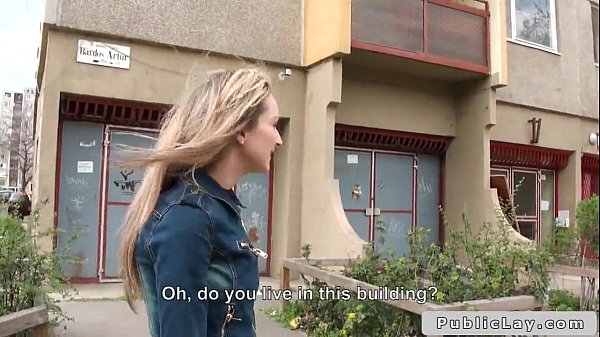 Blonde Hungarian amateur bangs big dick outdoors