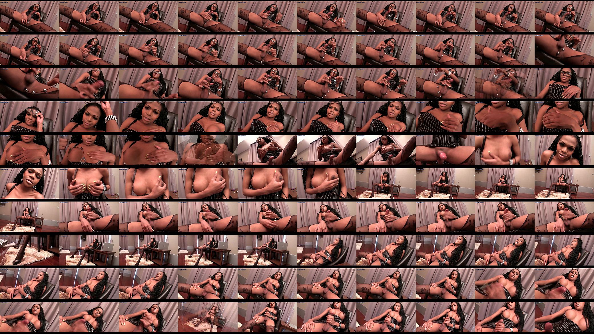 Sexy ebony ladyboy masturbating and toying 预览图