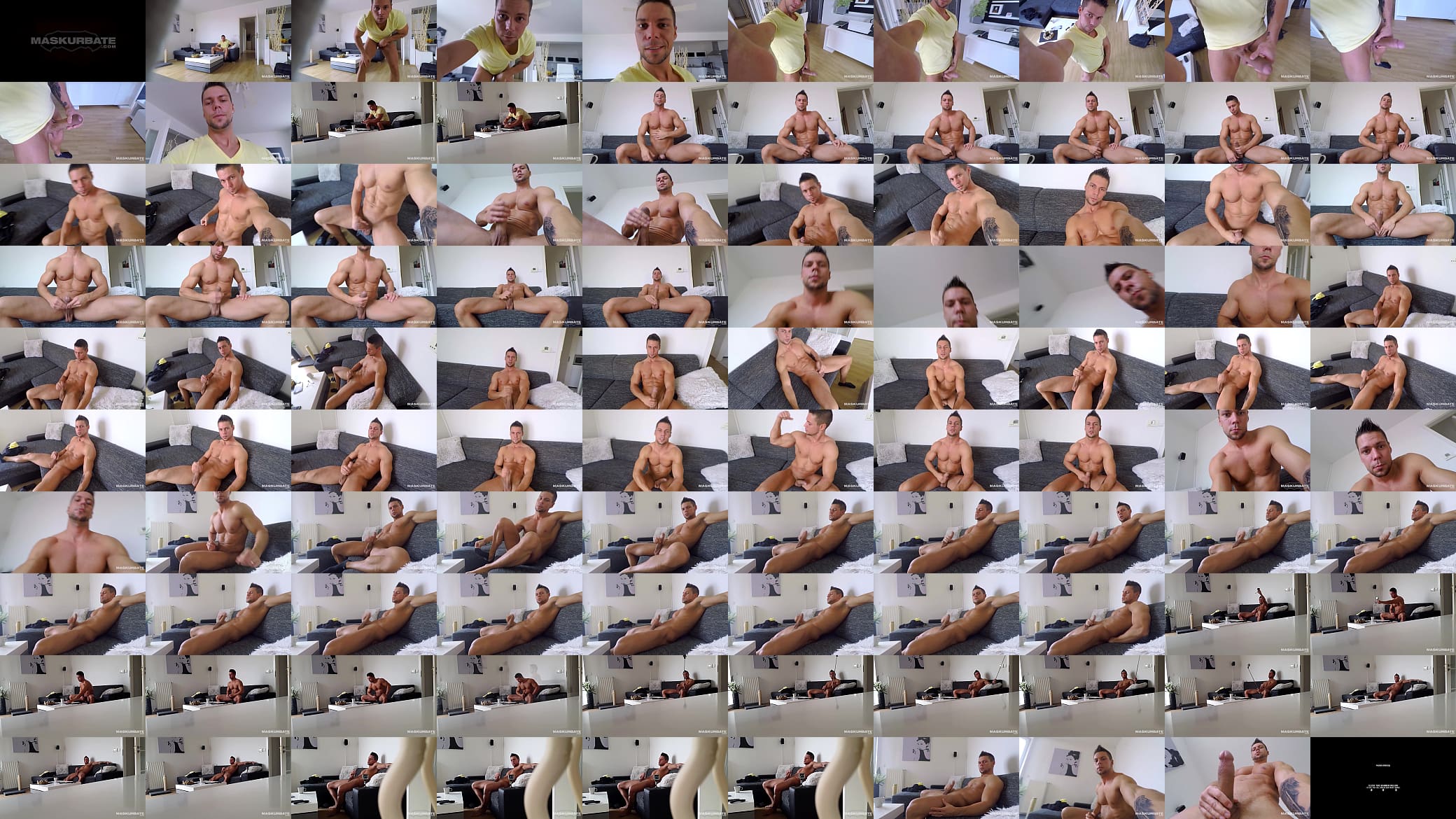 Muscled Hunk Jerks Off In Front Of Cam - Maskurbate 预览图
