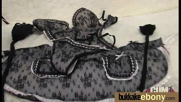 Ebony gets group cumshots 14