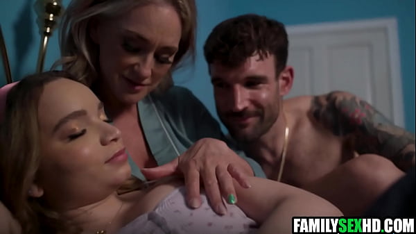 Innocent teen woken up for sex by bff's step parents