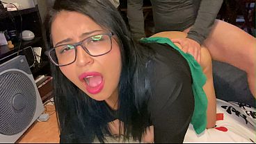 The sexy, curvy stepmother has sex with her perverted stepson, and he finishes in her mouth.