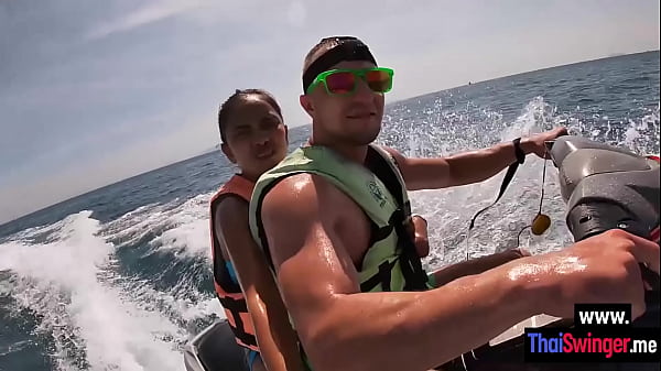 Driving on water and perfect blowjob by perverted Asian teen girlfriend