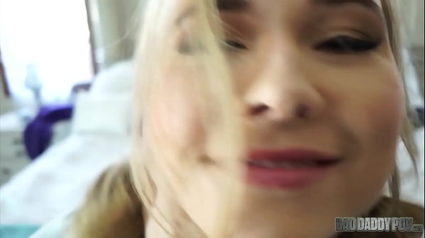 Download Video - BadDaddyPOV - Hot Blonde Teen Alyssa Cole Drains her Stepdaddy's Cock