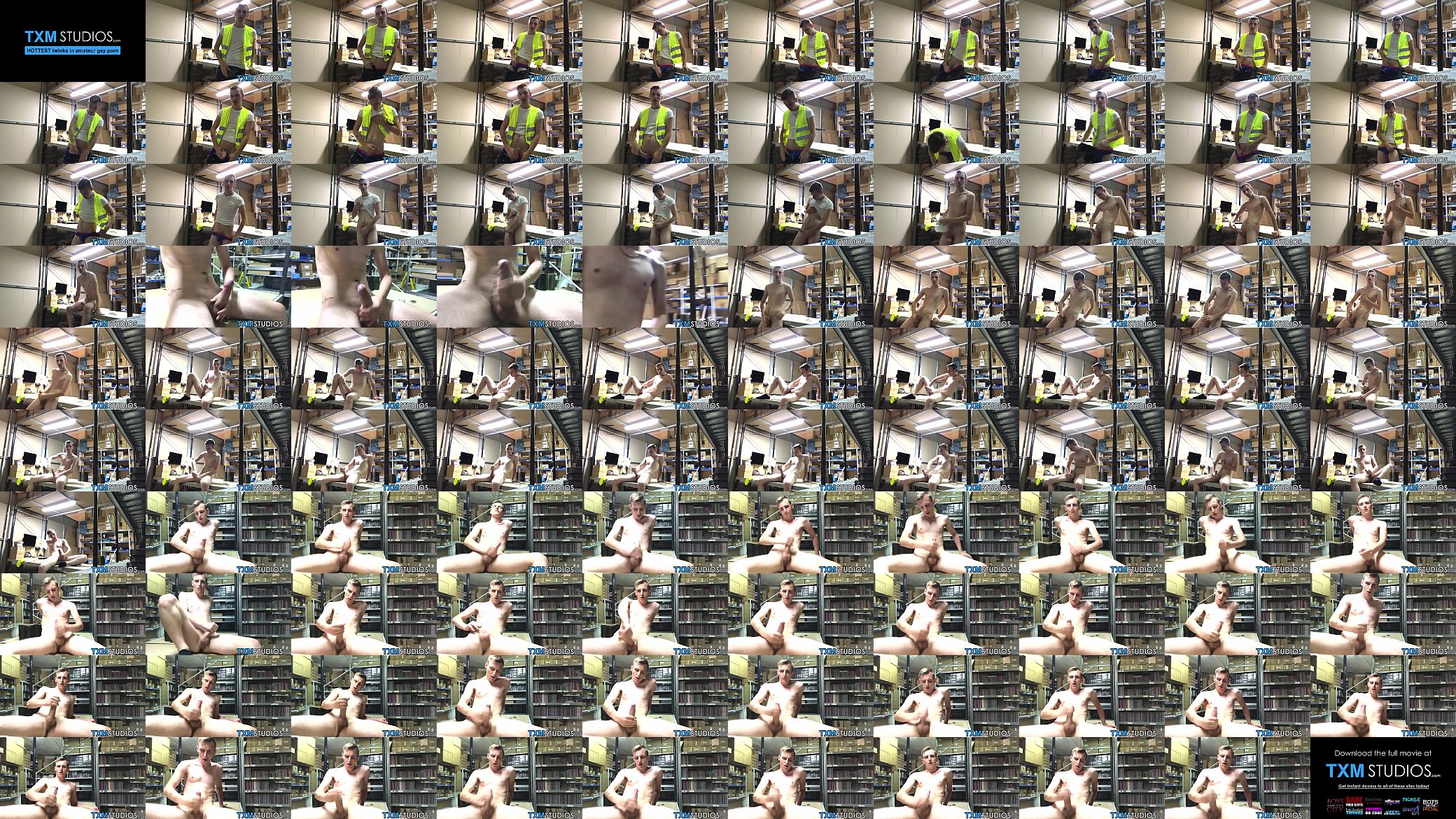 Handsome worker takes a break in storage room to masturbate 预览图