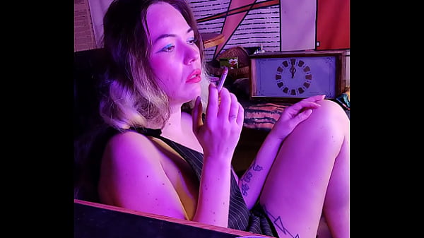 sexy stepsister smokes a cigarette
